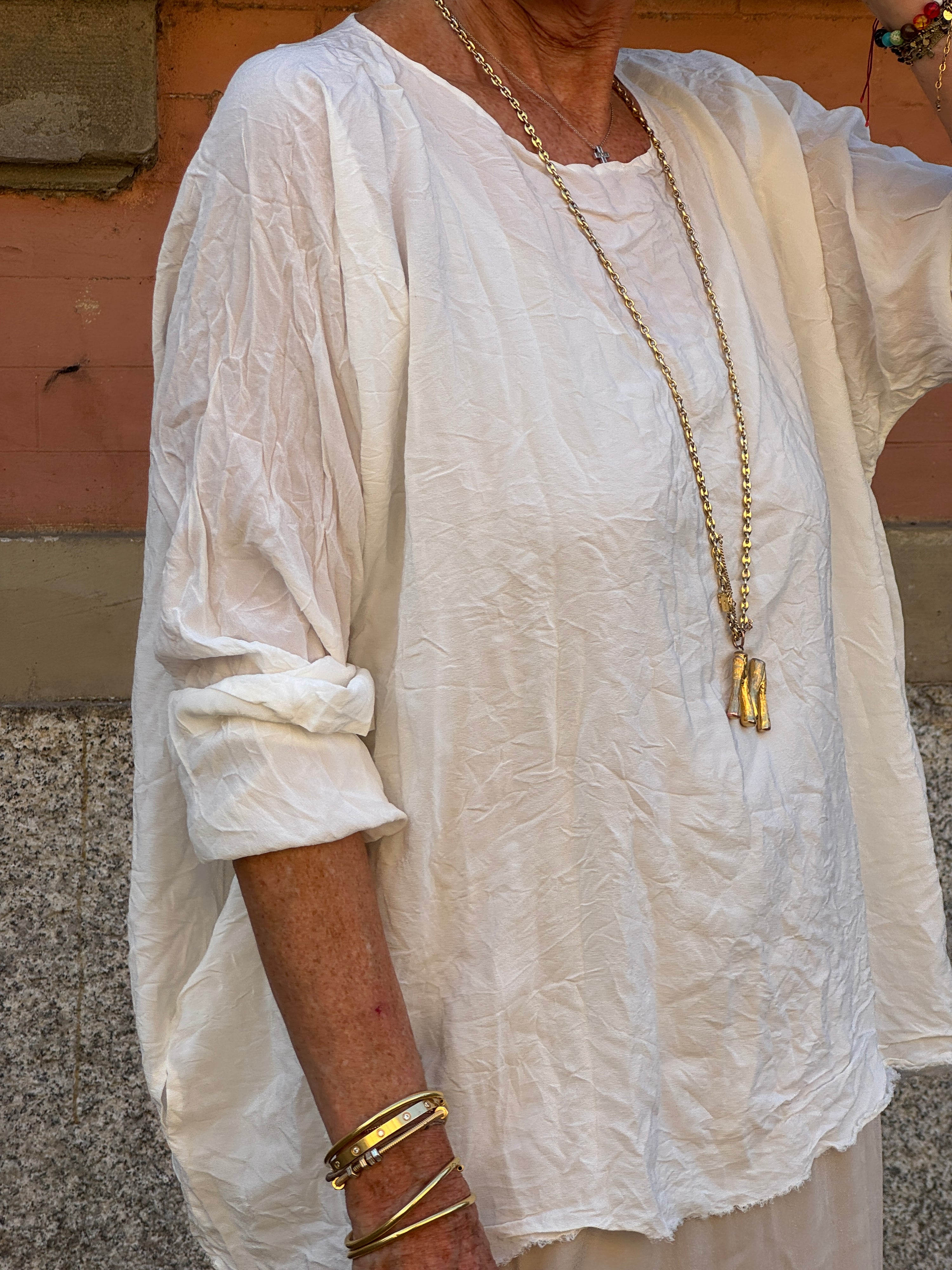 Daniela Gregis Longer silk top White