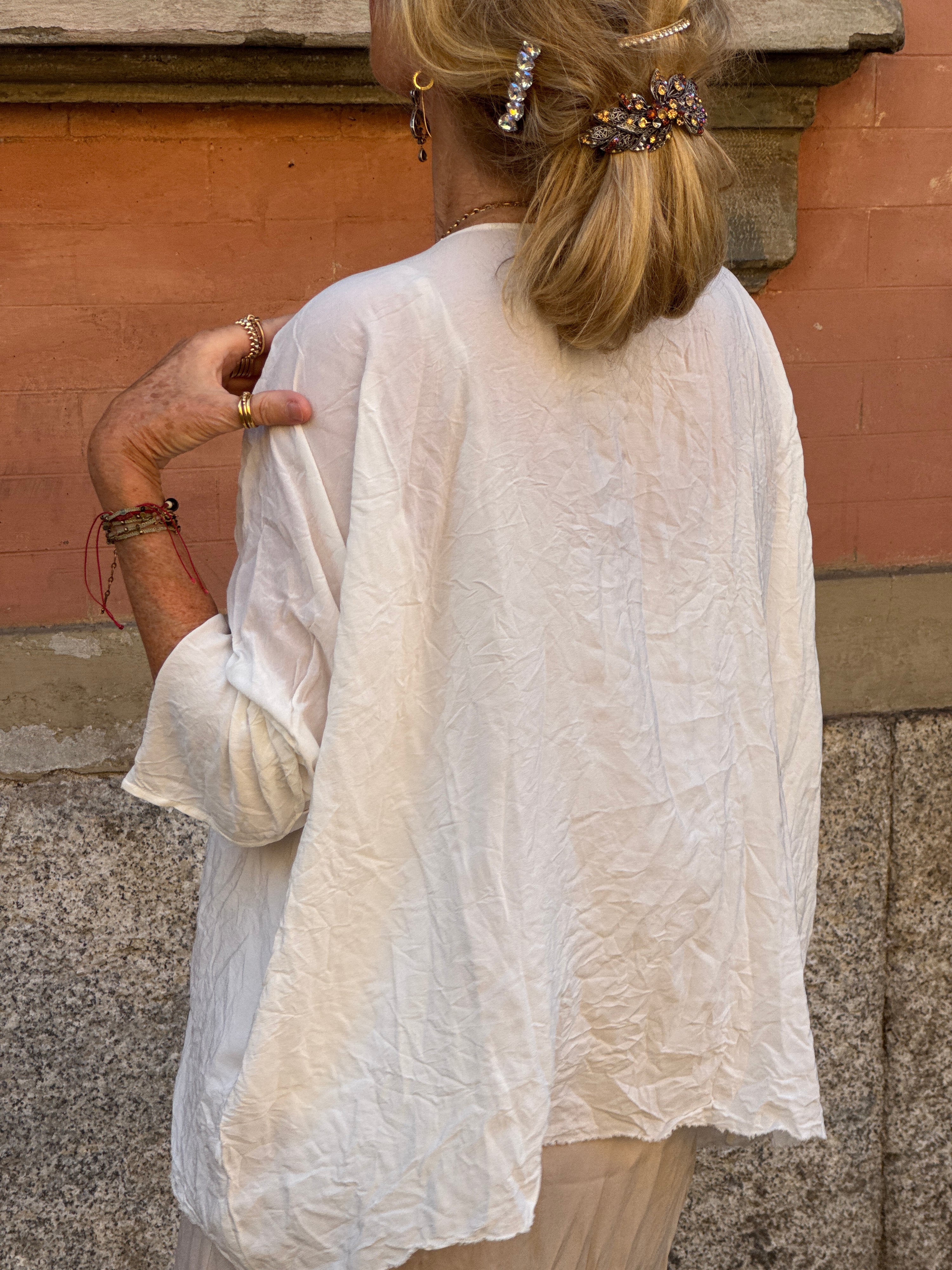 Daniela Gregis Longer silk top White