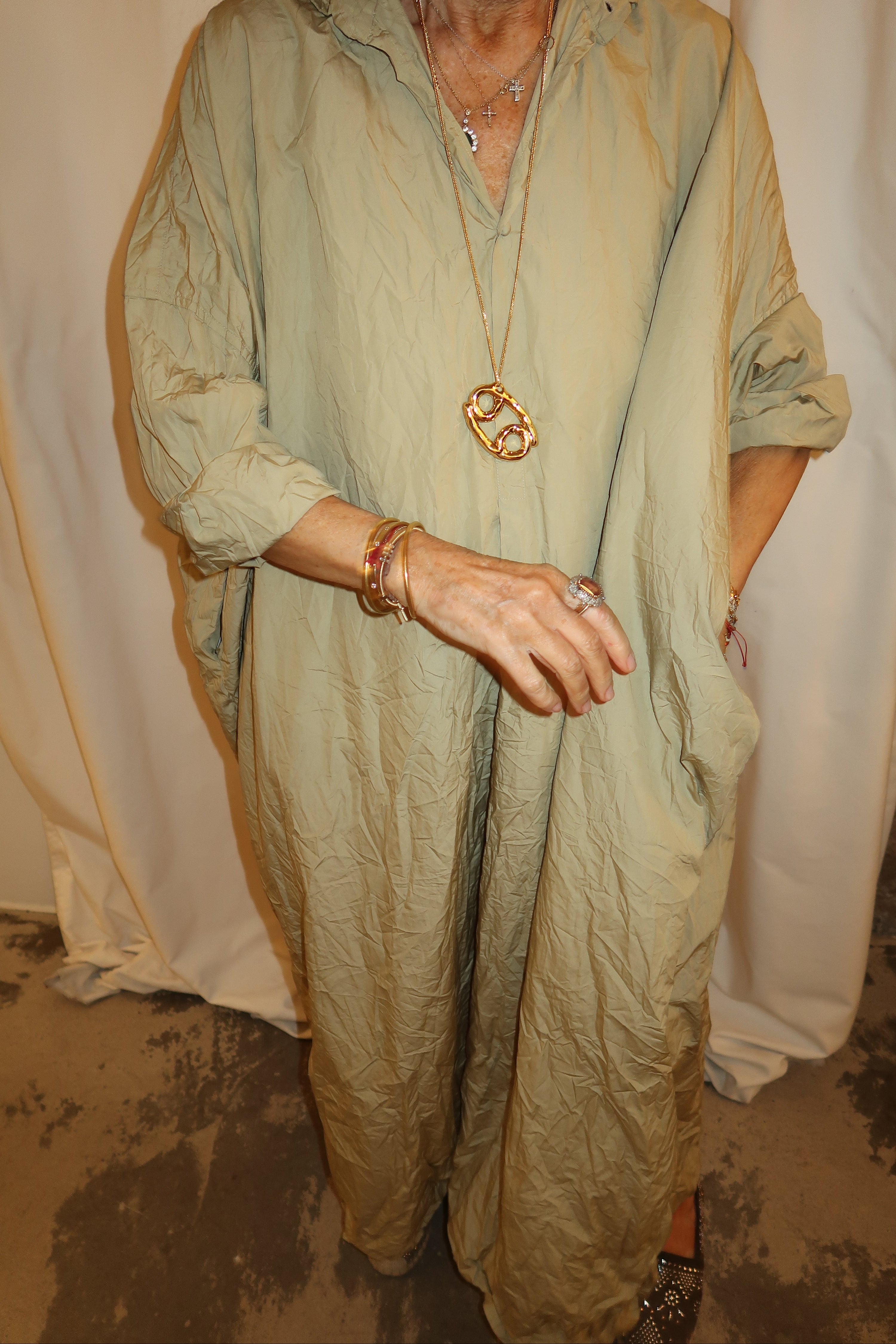 Daniela Gregis Toscana dress in Khaki