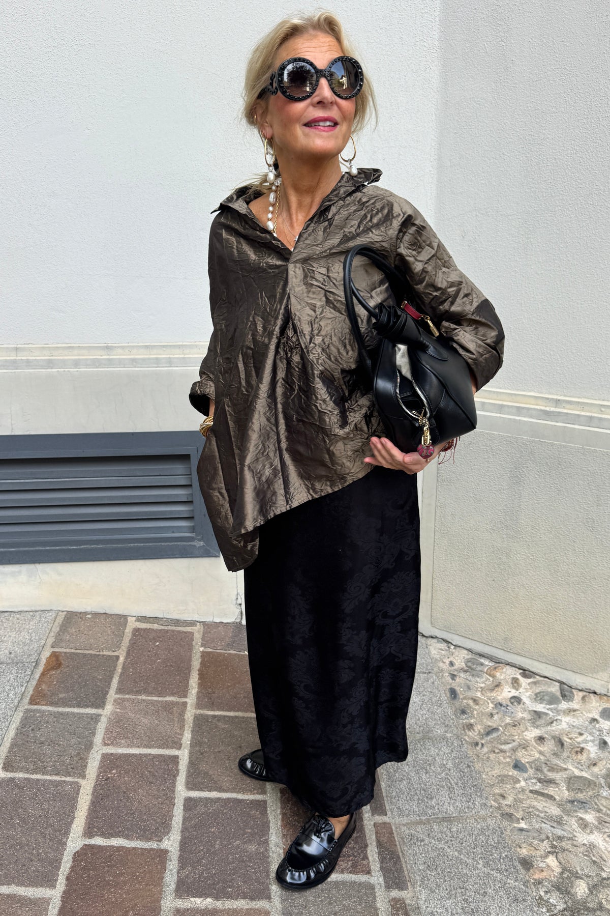 Daniela Gregis Taffeta Silk Venice Blouse - Bronze