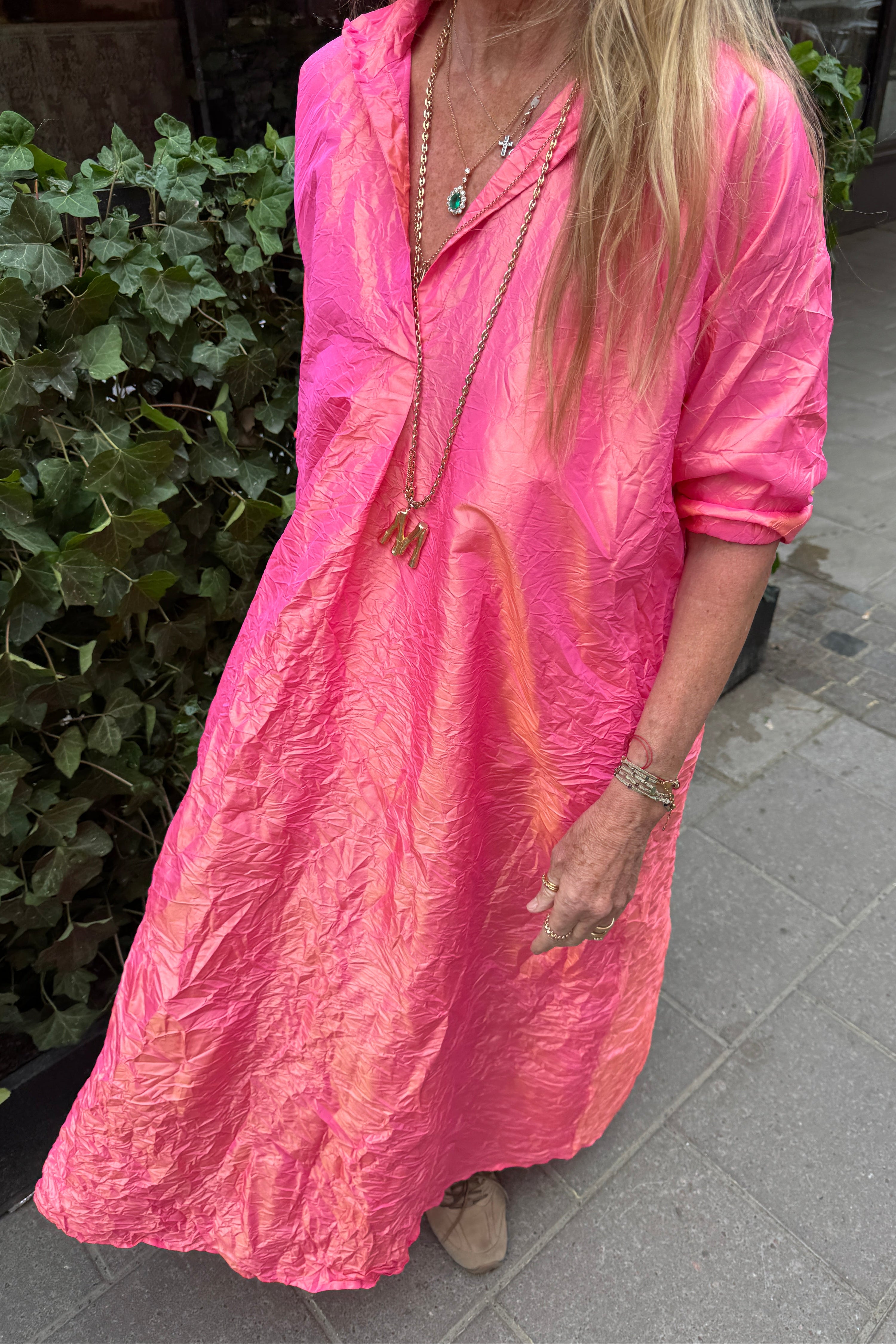 Daniela Gregis Como Silk Taffeta Dress in Candy