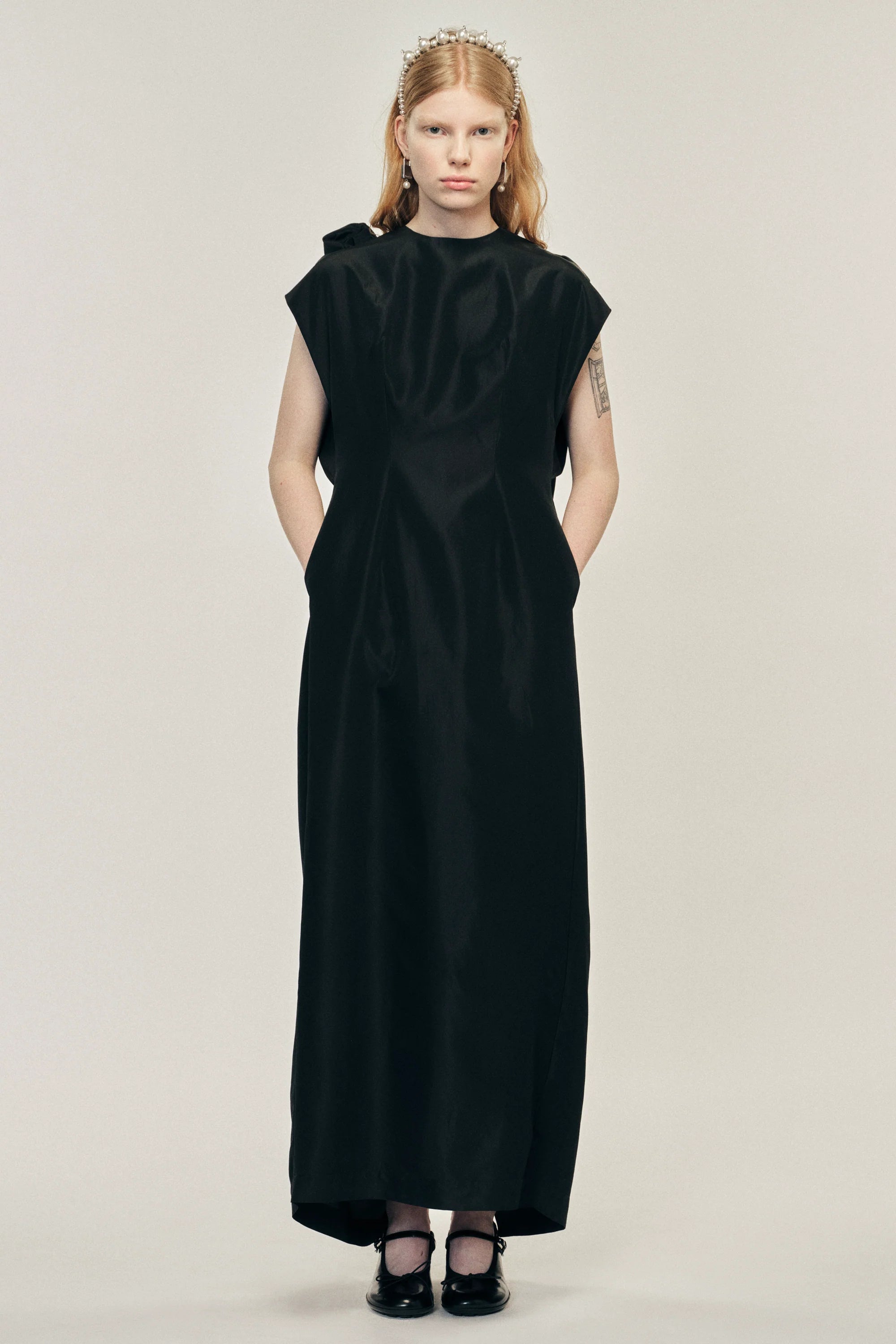 Simone Rocha Fitted Back Ruched Detail Chain Dress