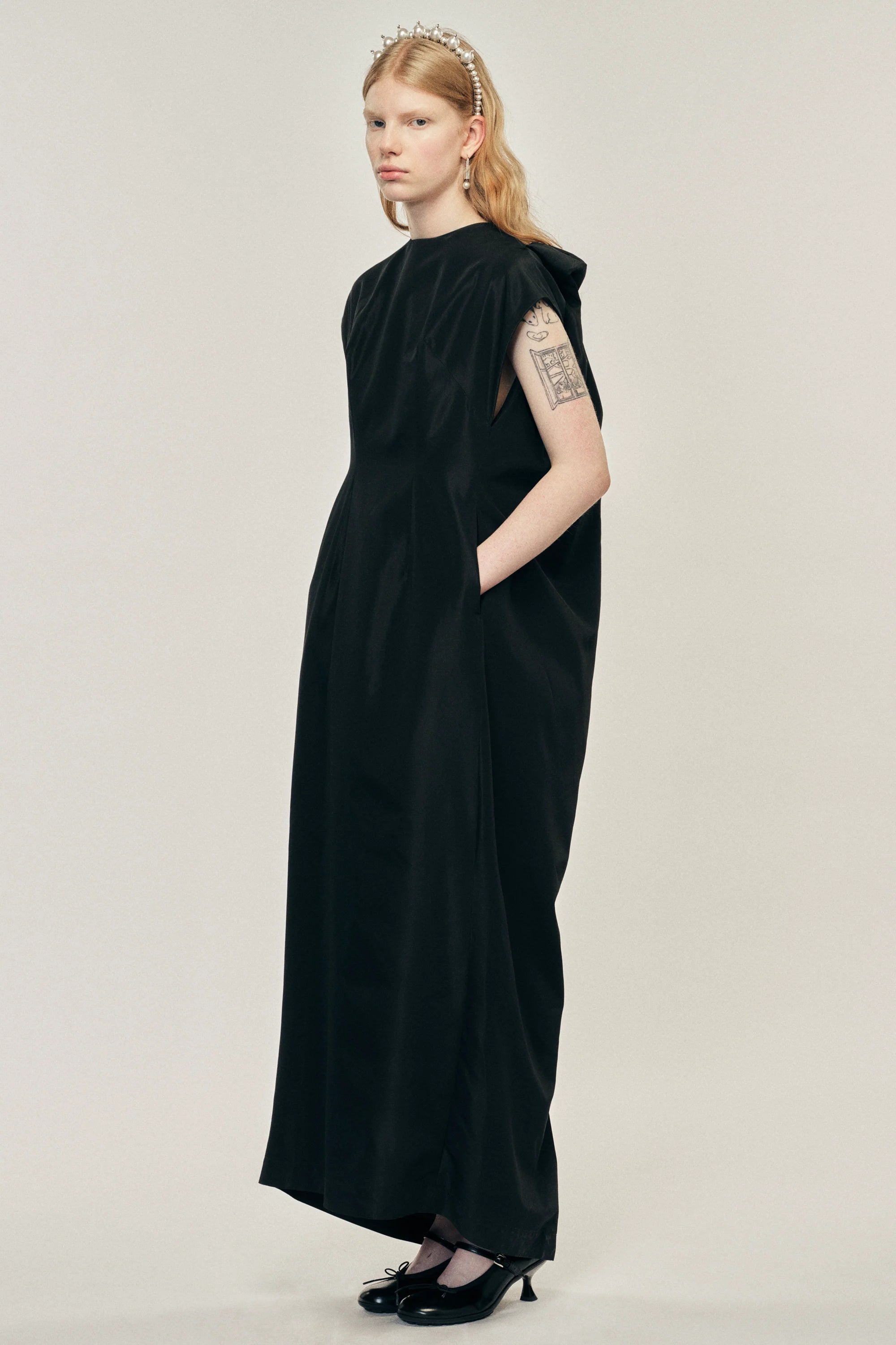 Simone Rocha Fitted Back Ruched Detail Chain Dress