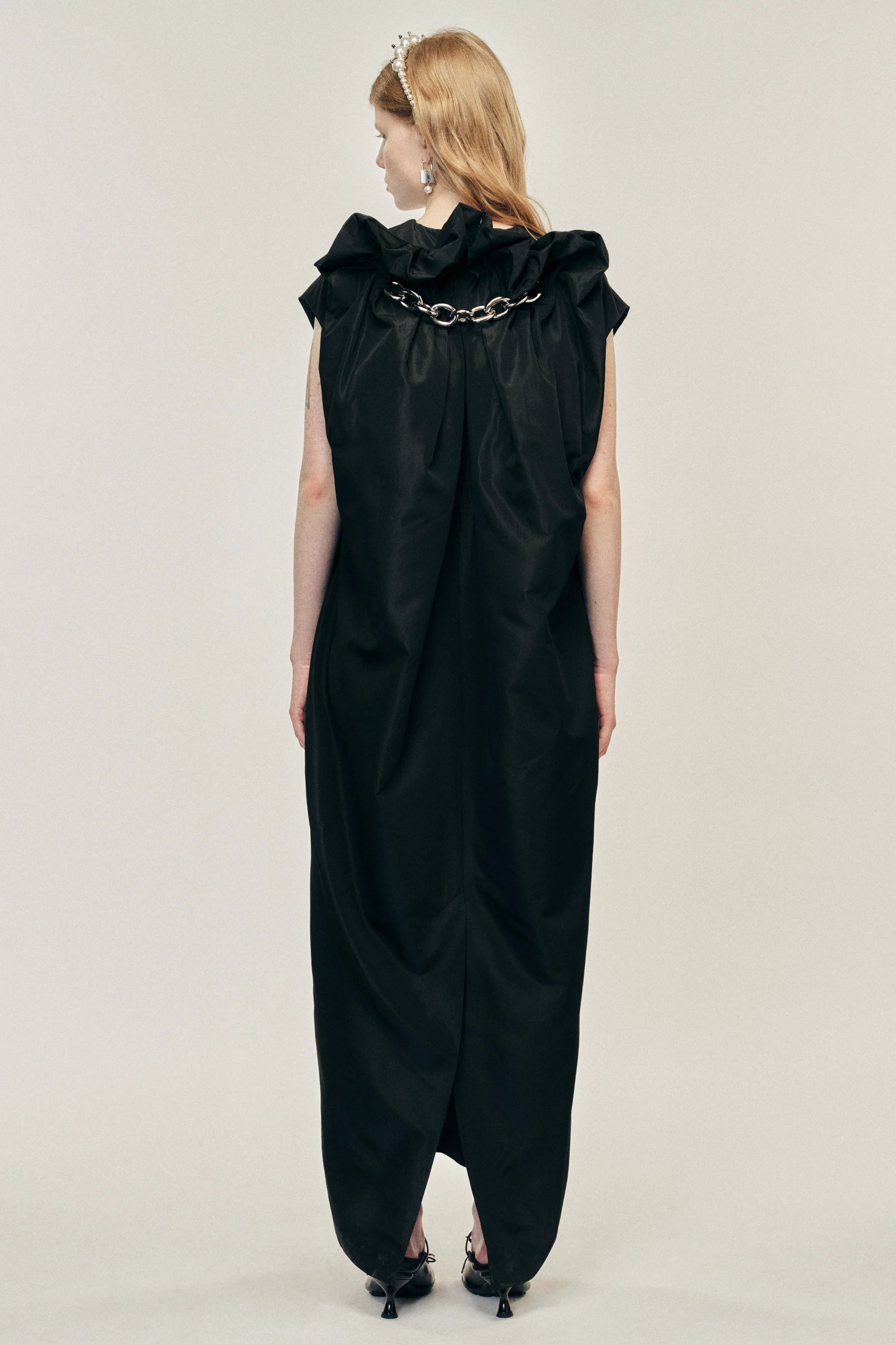Simone Rocha Fitted Back Ruched Detail Chain Dress