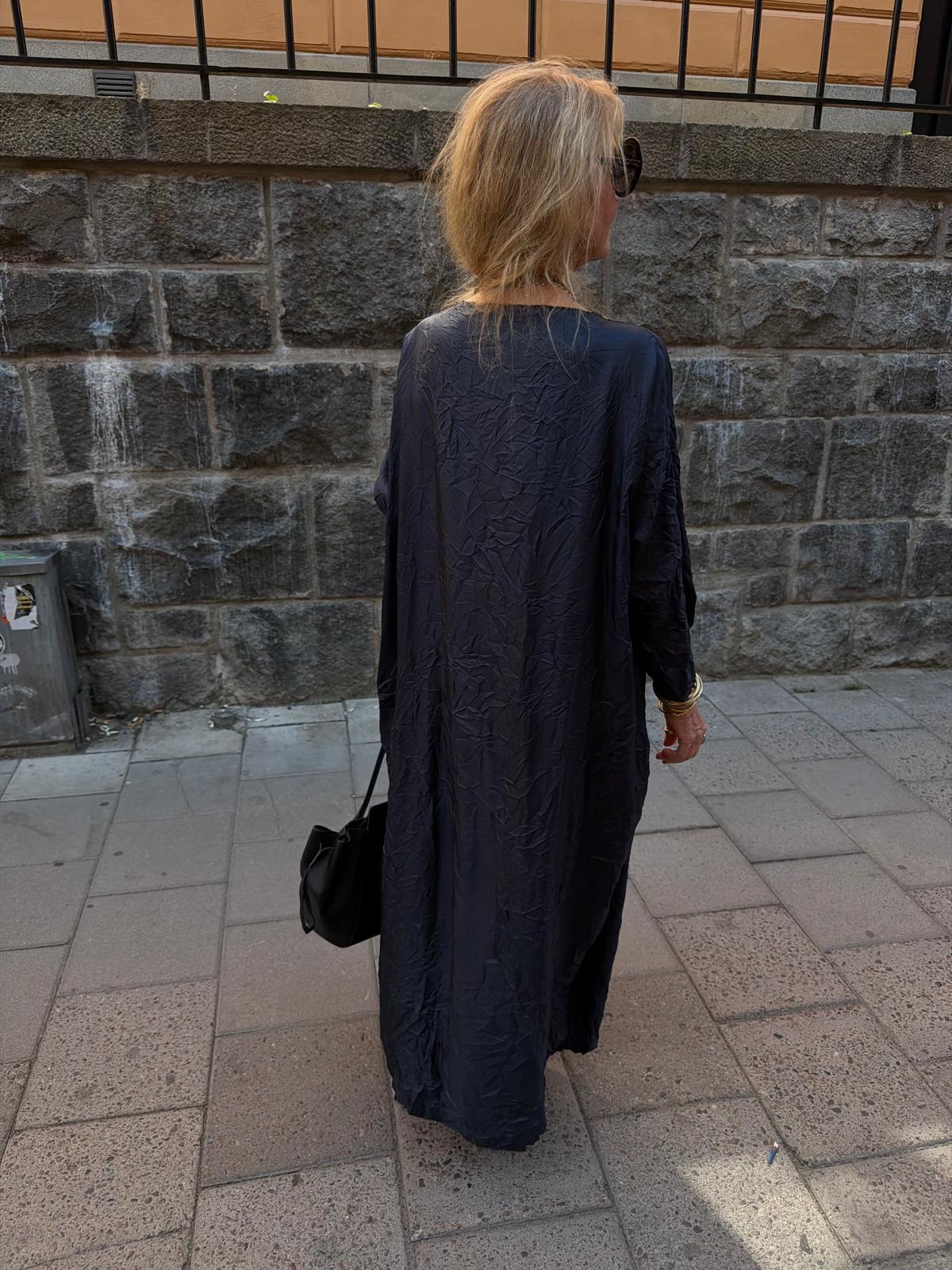 Daniela Gregis Manon Silk Twill Dress in Navy