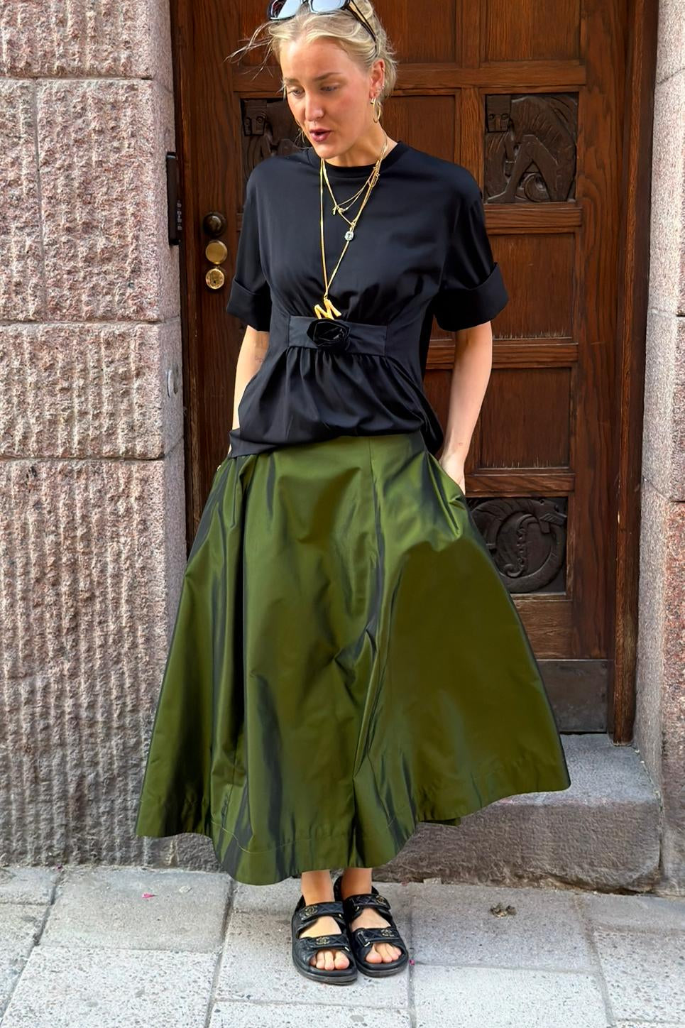 Simone Rocha Taffeta Skirt - Emerald