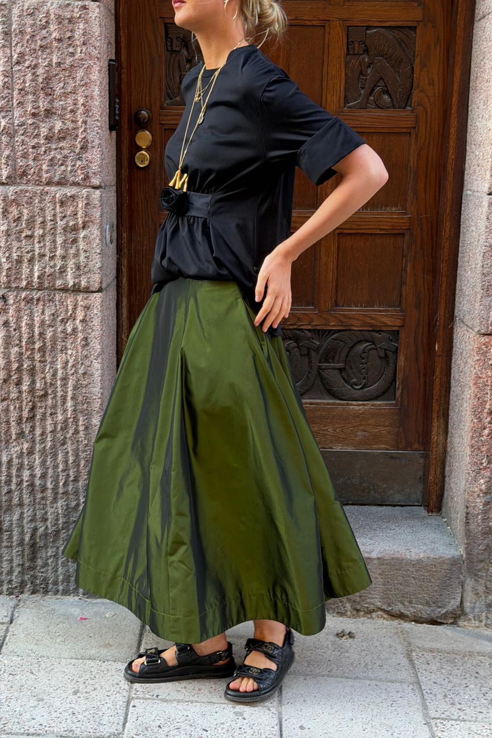 Simone Rocha Taffeta Skirt - Emerald