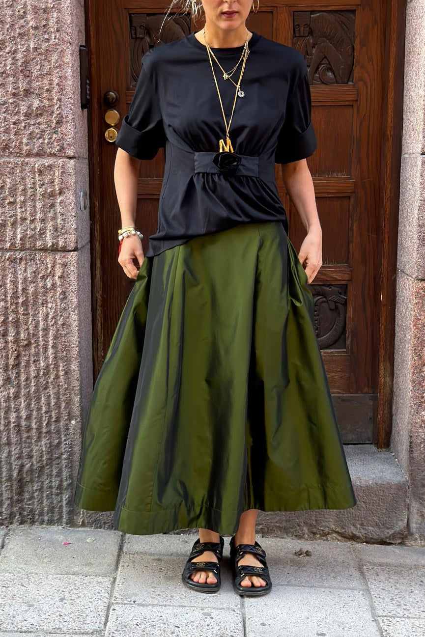 Simone Rocha Taffeta Skirt - Emerald