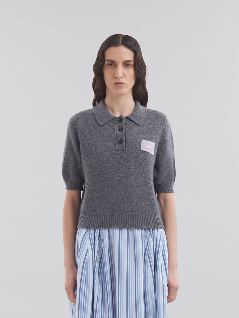 Marni cashmere polo jumper with Marni patch