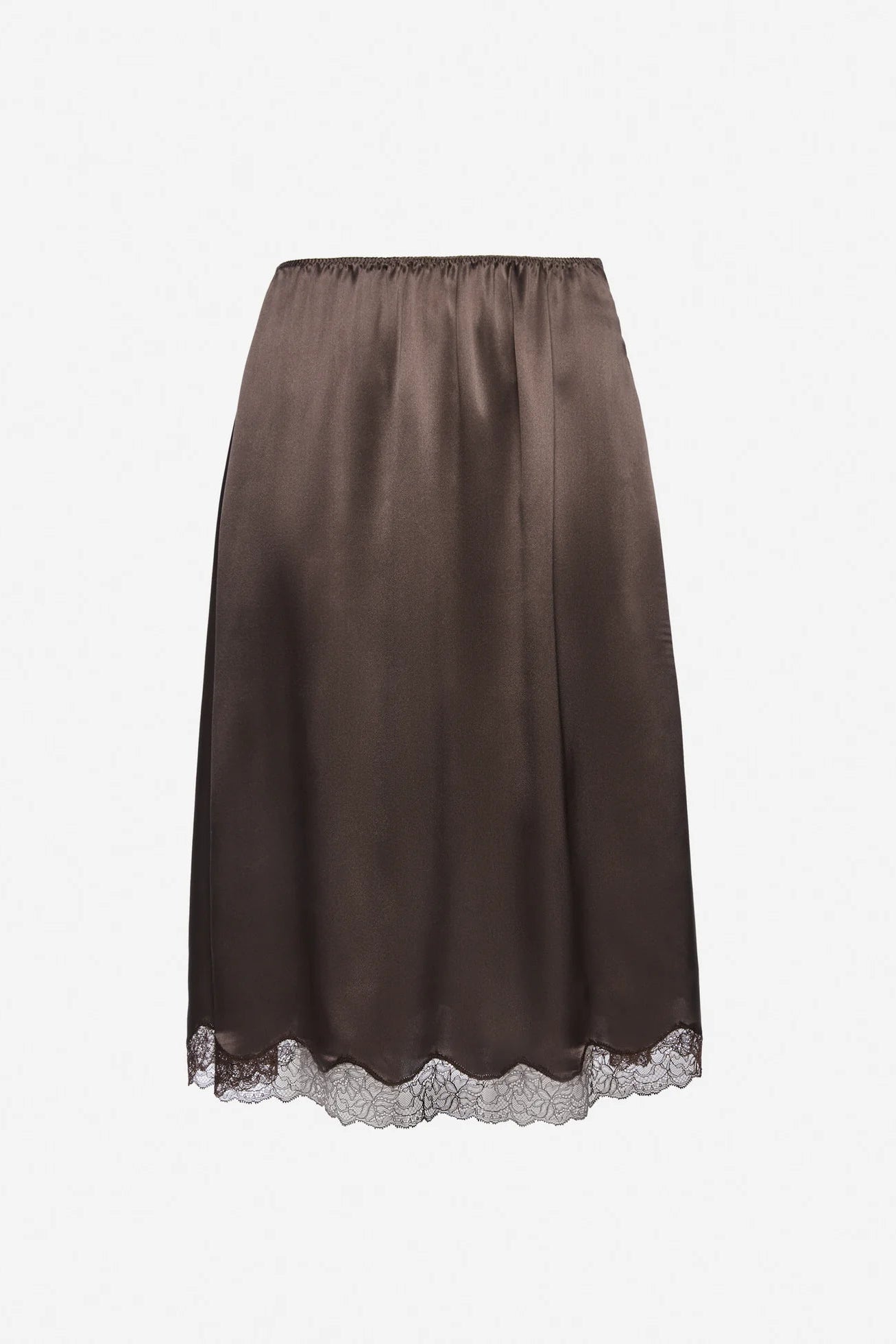 Magda Butrym Silk lace-trim slip skirt in brown
