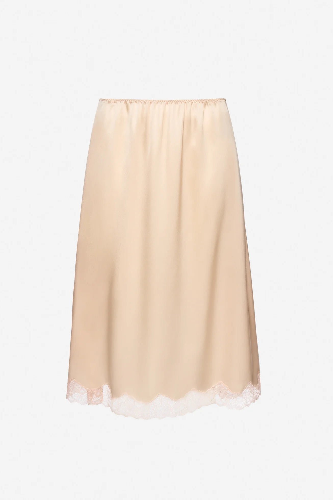 Magda Butrym Silk lace-trim slip skirt in peach