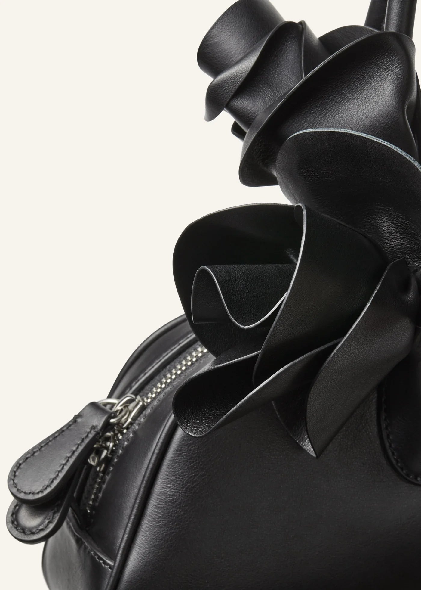 Magda Butrym Brigitte trapeze bag in black leather and silver