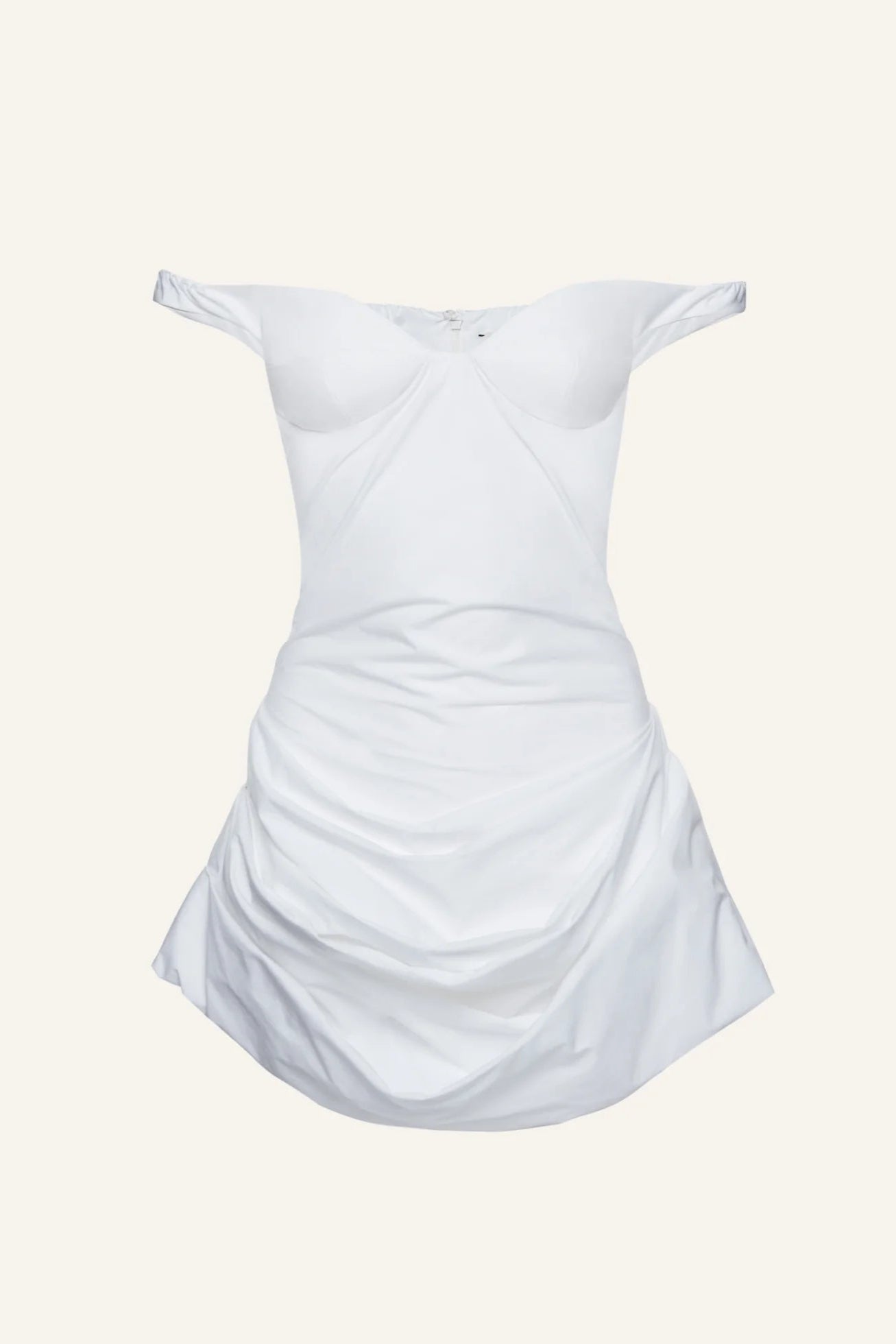 magda butrym draped cotton mini dress Magda Butrym Draped Cotton Mini Dress in White