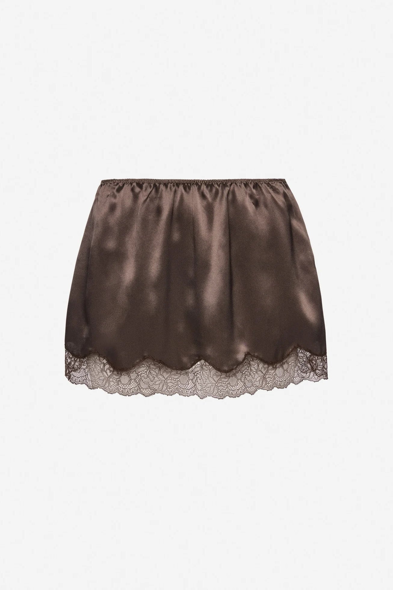 Magda Butrym Mini slip skirt with lace-trimmed hem