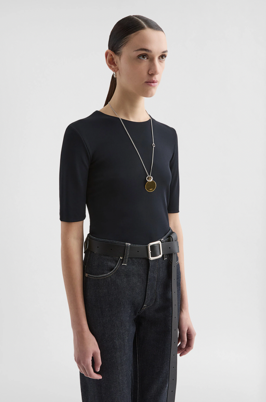 Jil Sander Crepe fluid T-shirt Black