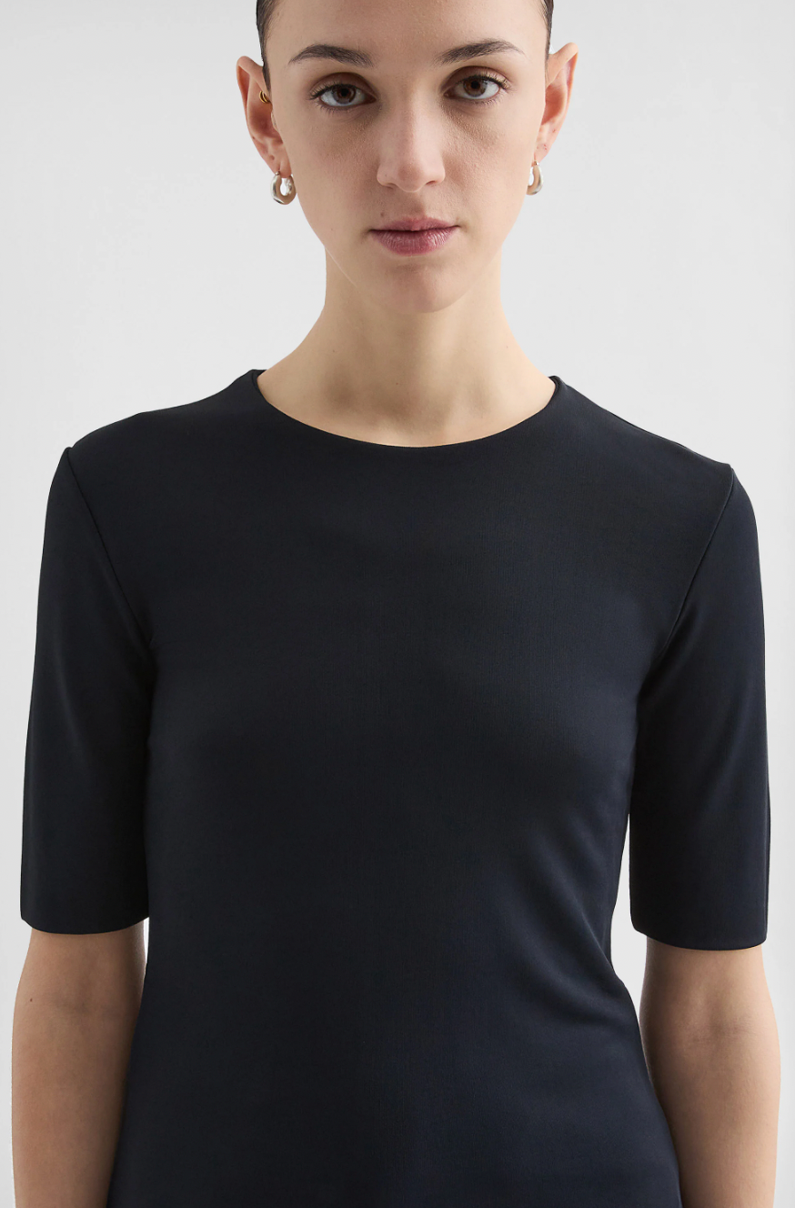 Jil Sander Crepe fluid T-shirt Black