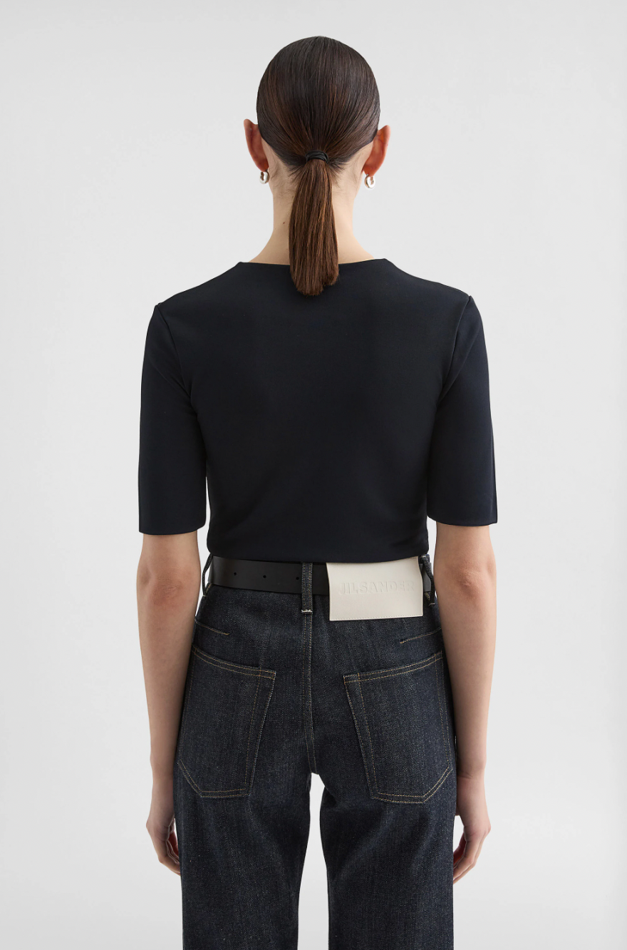 Jil Sander Crepe fluid T-shirt Black