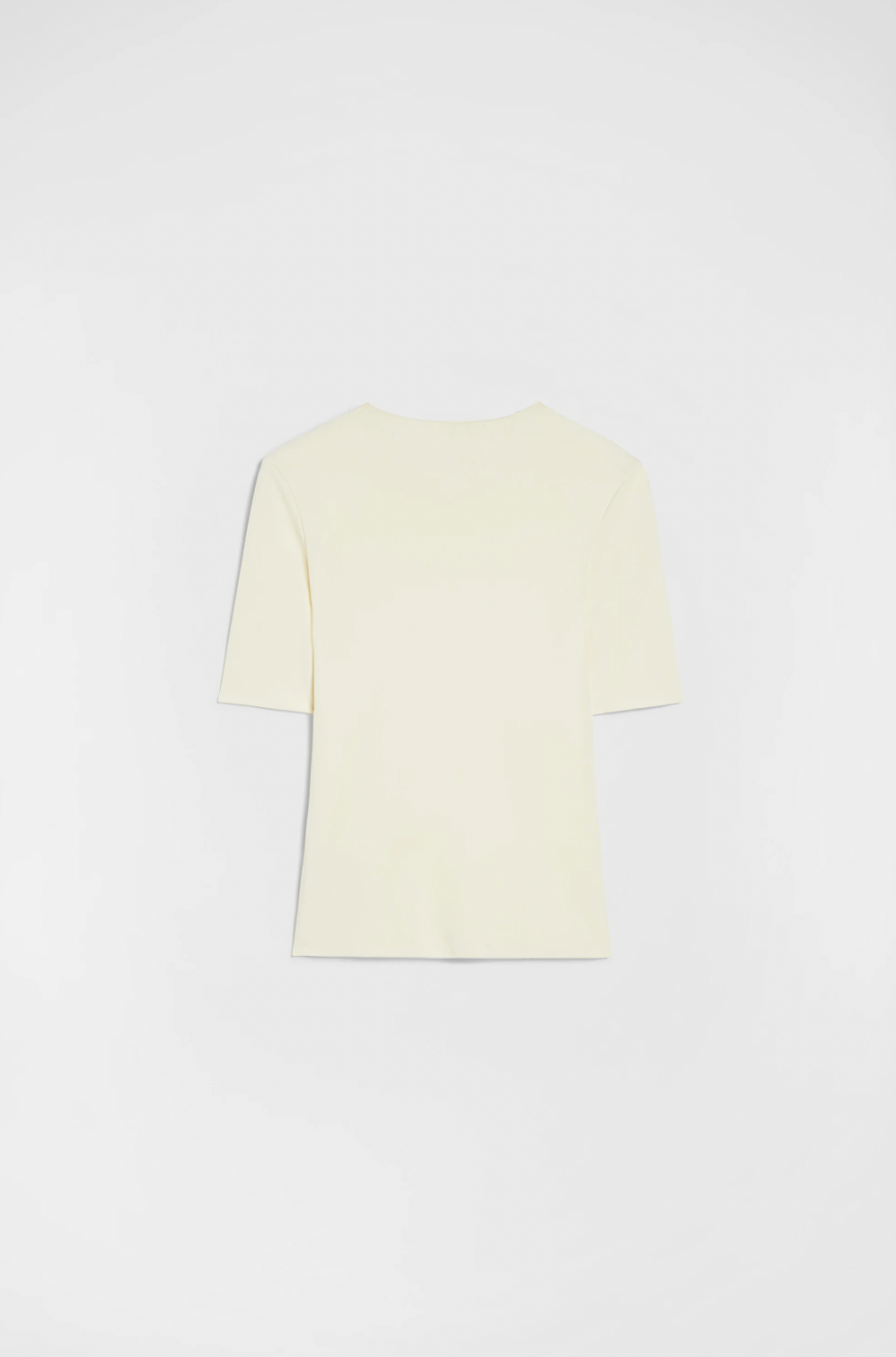 Jil Sander Crepe fluid T-shirt Cream