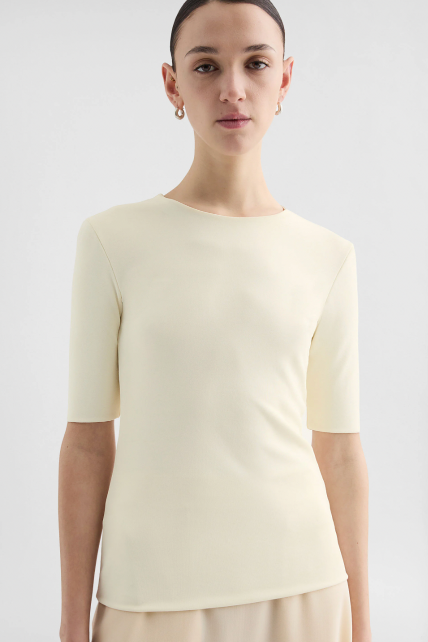 Jil Sander Crepe fluid T-shirt Cream