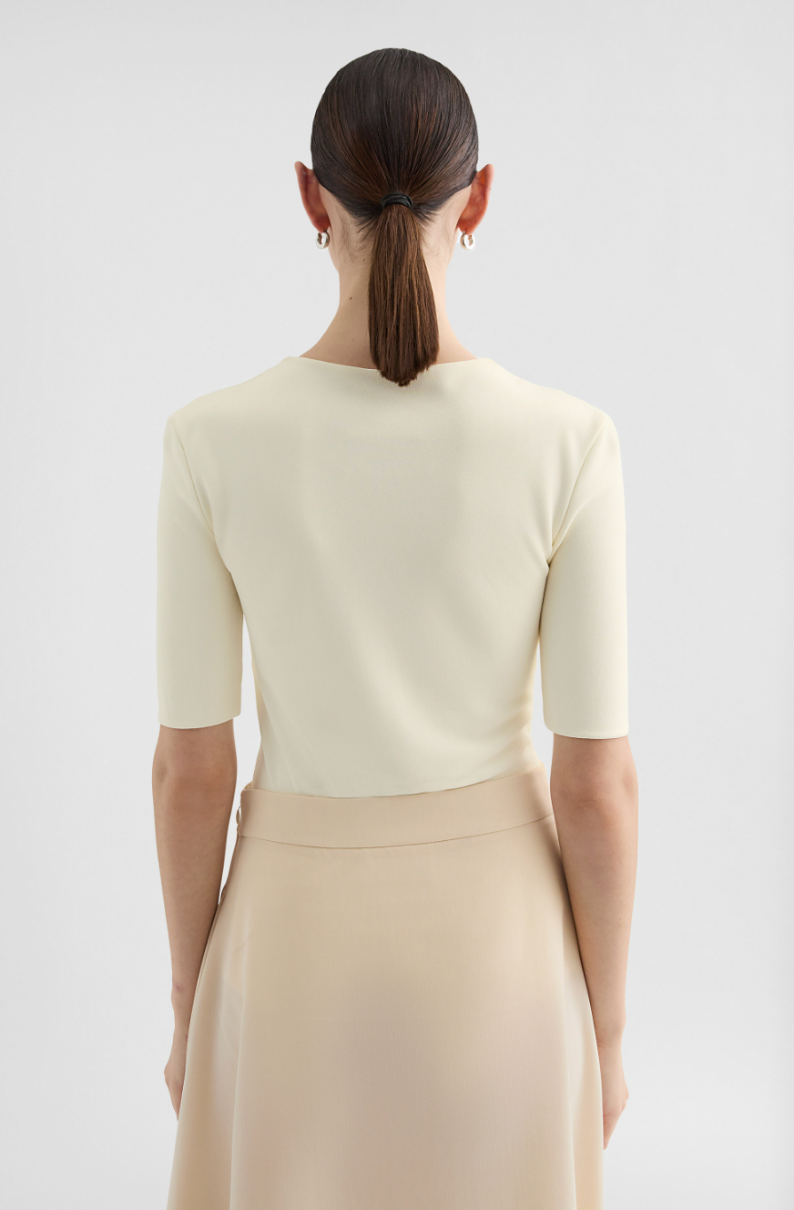 Jil Sander Crepe fluid T-shirt Cream