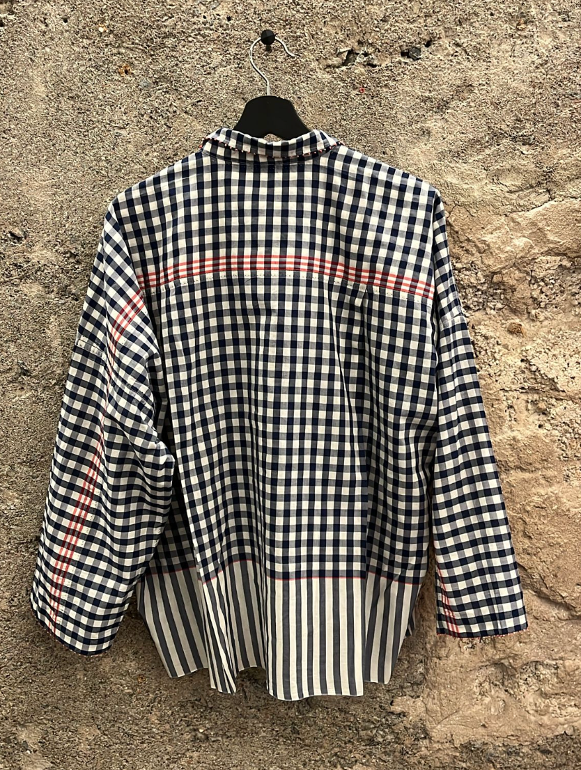 Pero Soft Youm Checked Navy Shirt