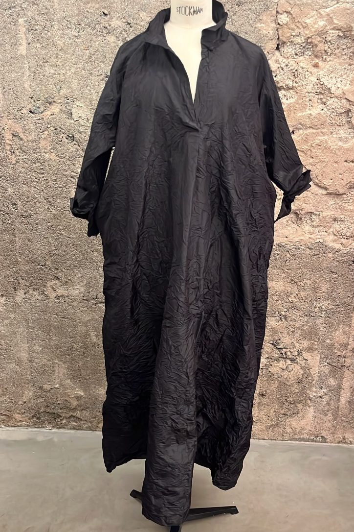 Daniela Gregis Como Silk Taffeta Dress in Black
