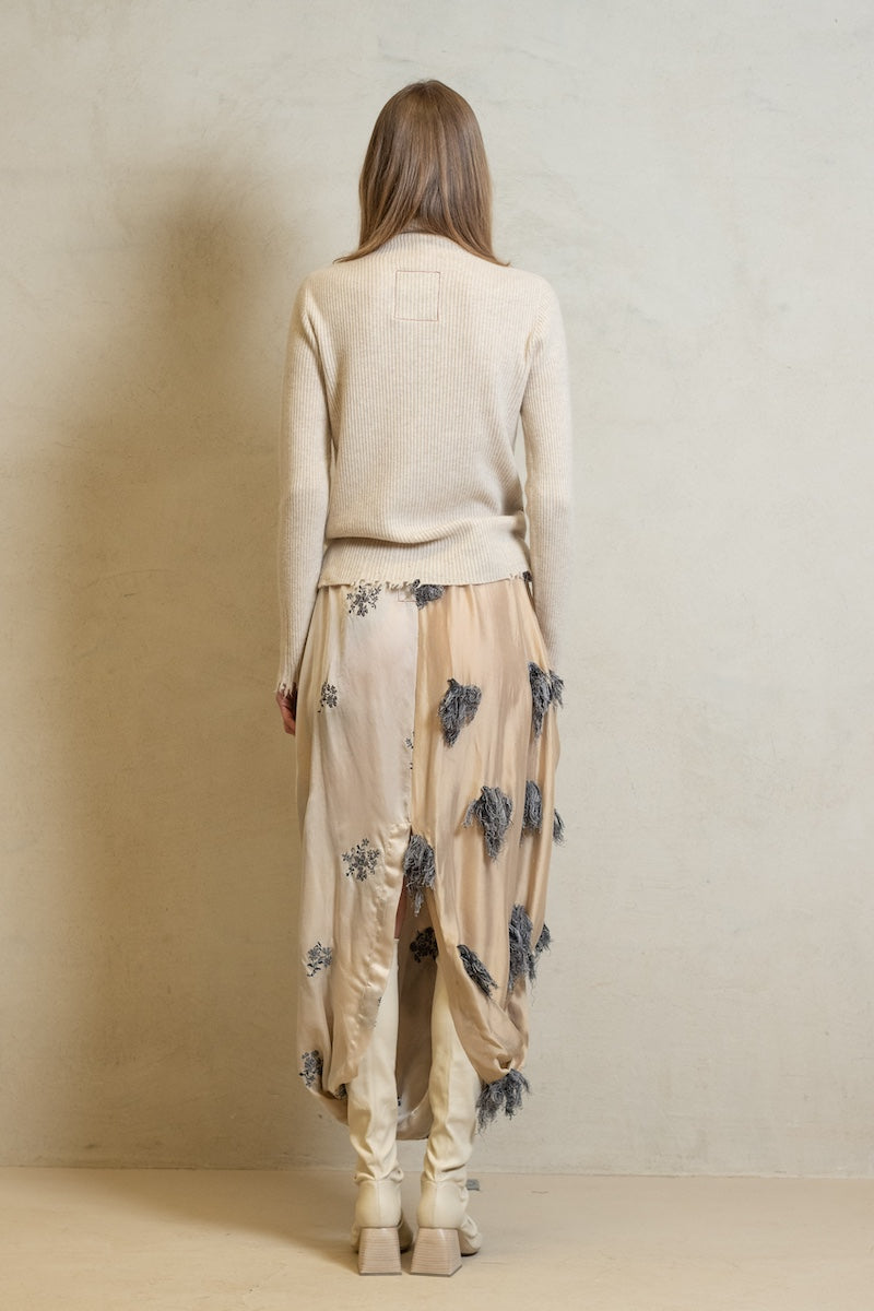 Uma Wang High Neck Rib Beige