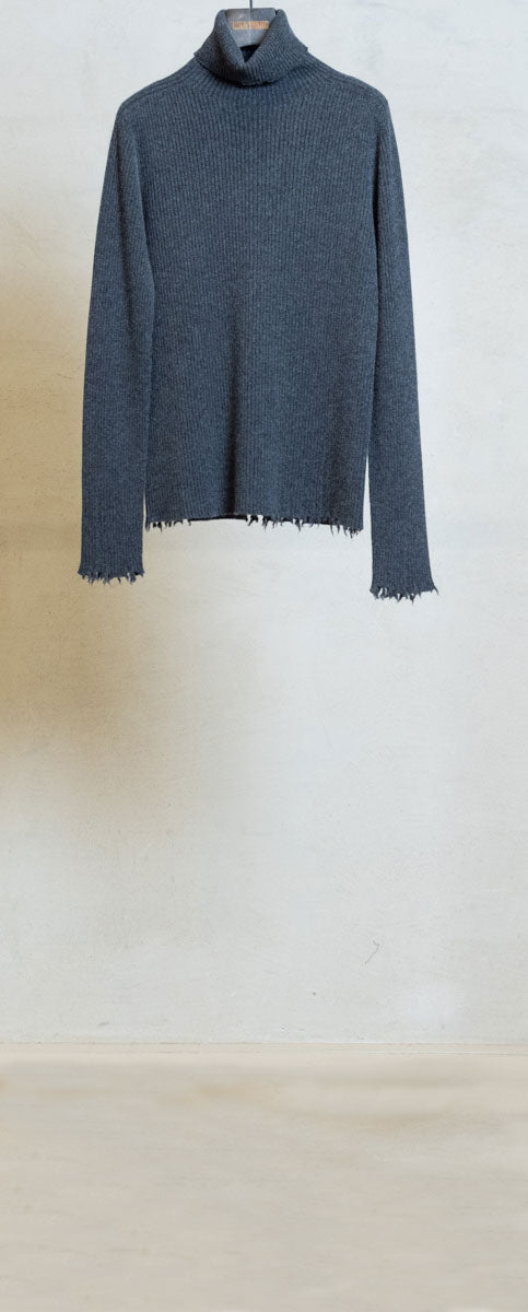 Uma Wang High Neck Rib Dark Grey