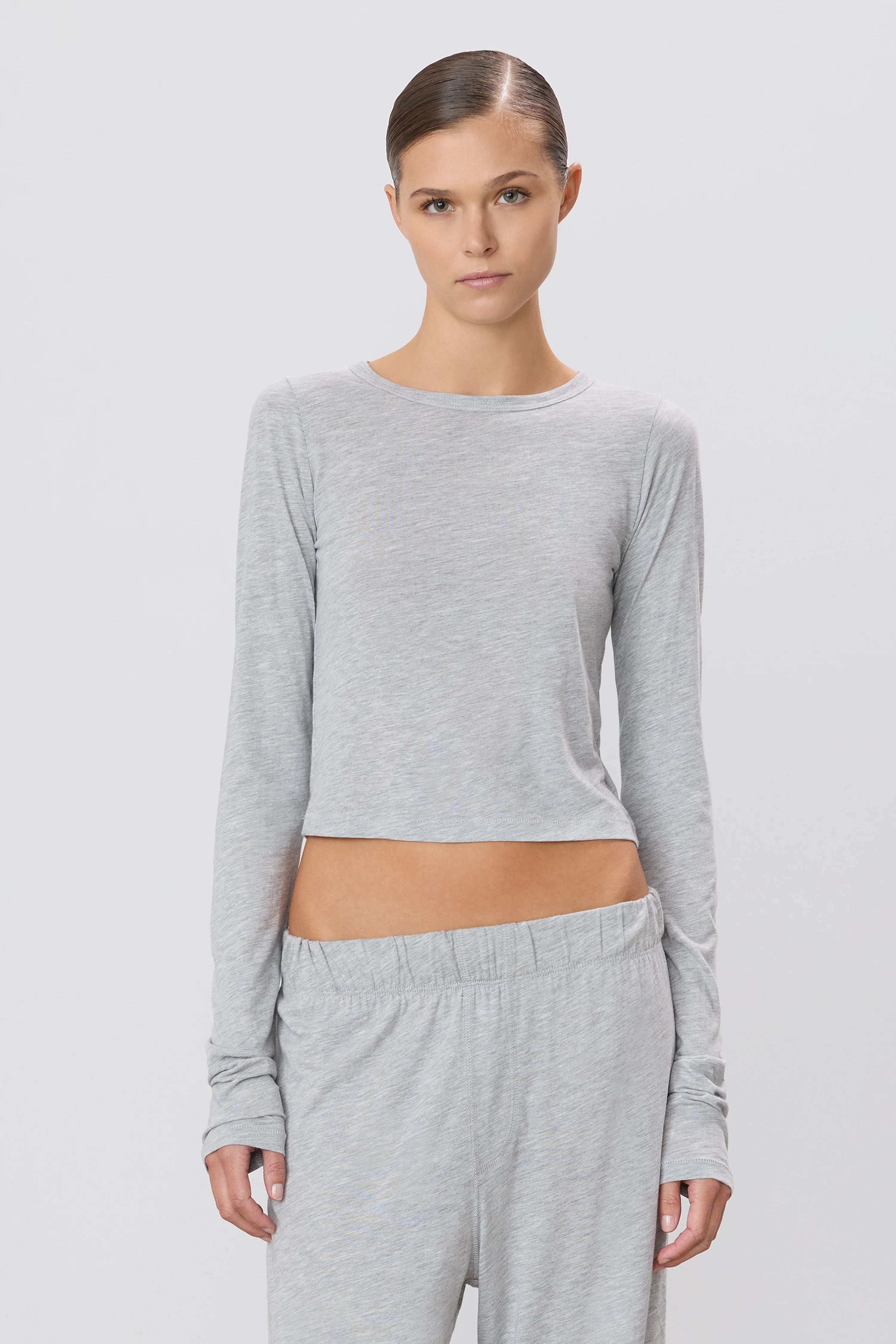 Eterne Hailey Long Sleeve Tee Grey