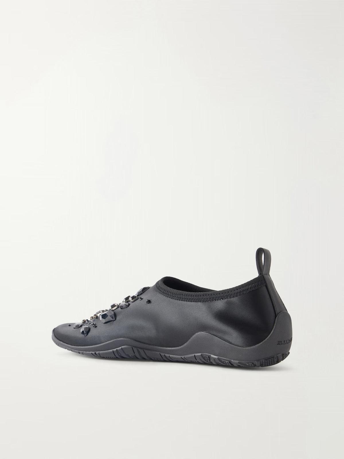 JIL SANDER Elbe embellished satin slip-ons