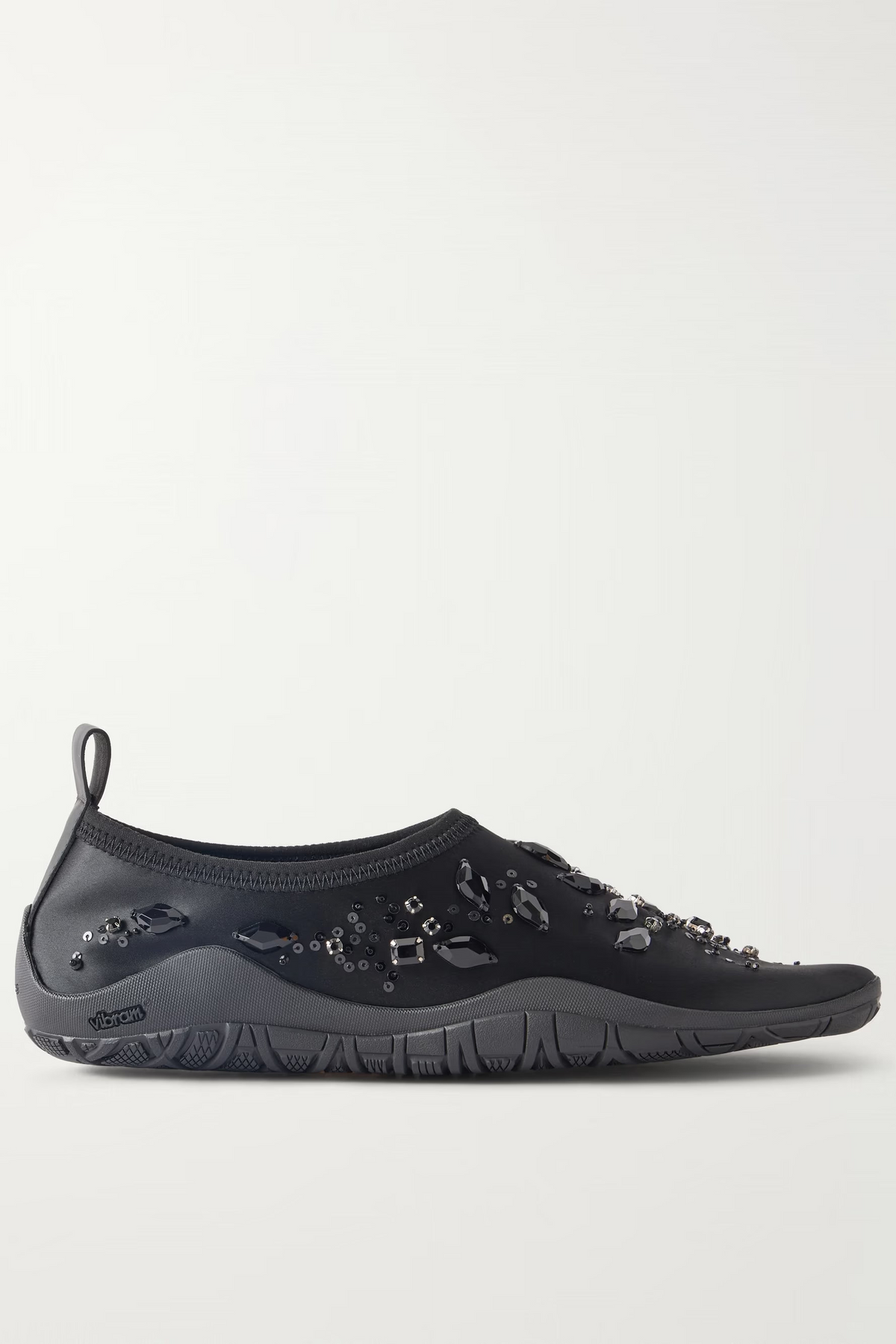JIL SANDER Elbe embellished satin slip-ons